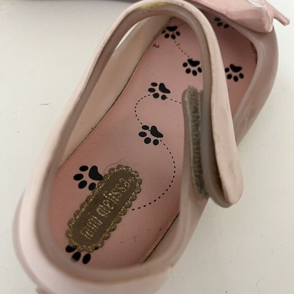 Mini Melissa Ultragirl II Pink Cat Mary Jane Flats Shoes Toddler Girls Size 8 - Picture 5 of 11